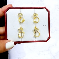 3-leaf earrings - 4 round studs