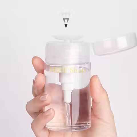 M89F Push Down Dispenser Empty Push Top Bottles Containers for Nails Polish Makeup Remover Micellar 
