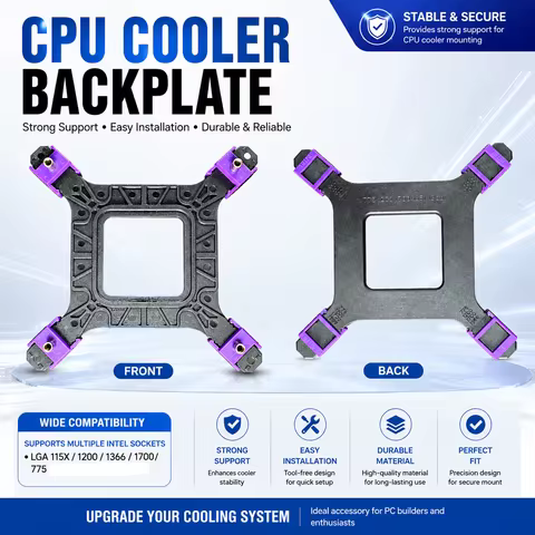 CPU Cooler Fan Bracket Universal Adjustable Backplane Base For Intel Lga 775/115X/1200/1366