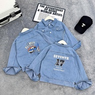 Áo khoác jeans phong cách sành điệu cho bé trai bé gái 8-45kg