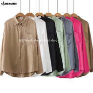 Ready Stock 👍👍New Early Spring Loose and Thin All-match Casual French Polo Collar Long-sleeved Shirt