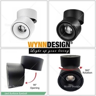 Wynn Design 12W LED Surface Eyeball LED Fitting Light Black Casing White Casing LED Eyeball Surface 