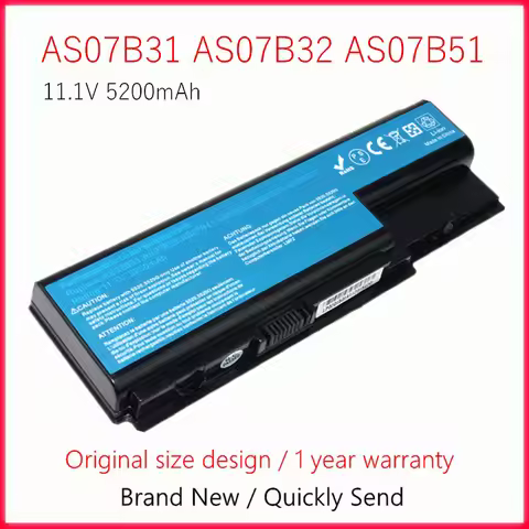 Laptop Battery For Acer AS07B31 AS07B32 AS07B41 AS07B42 AS07B51 AS07B52 AS07B61 AS07B71 AS07B72 AK.0