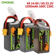 1550mAh 100C/120C 14.8V/22.2V LiPo Battery For RC Helicopter Quadcopter FPV Racing Drone Parts 4S/6S