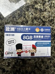 歐洲15日數據SIM卡