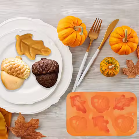 Acorn Leaf Silicone Chocolate Molds, Thanksgiving Fall Theme Candy Molds Fall Autumn Baking Molds fo
