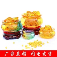 <SG SELLER> Baceda Wealth Bowl 琉璃聚宝盆 With Ingots - Attract Prosperity and Harmony to Your Home