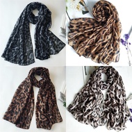 【Ready Stock】Tudung Printed Cotton Shawl Leopard Ladies Scarf Muslim Fashion Hijab Long Wide 180cmX9