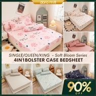DM 🔥4in1 Queen King 2in1 Single Bedsheet Set Cadar Murah Getah Keliling Pillow Case Bolster Case V#4