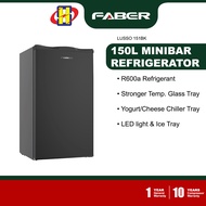 FABER Refrigerator (150L) LED light Stronger Temp. Glass Tray Chiller Tray Multi-Flow Mini Bar Fridge LUSSO 151BK