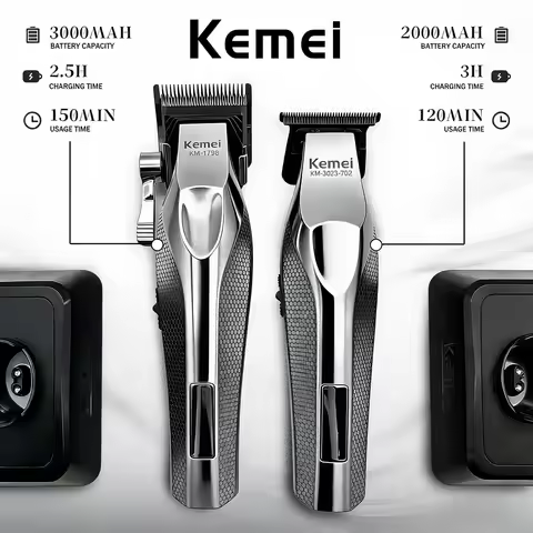 Kemei Hair Trimmer Professional Hair Clipper Electric Haircut Machine Rechargeable Hair Clipper 0 MM