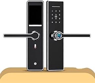 Home Office Smart Door Lock Biometric Fingerprint Lock Password Electronic Lock Key Card Unlock Tuya APP High Security Stainless Steel Lock (Size : 60)