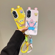 3D Ears Toy SpongeBob SquarePants Cartoon Doraemon IMD Case for Oppo A17 4G A17K 4G Shockproof Cover