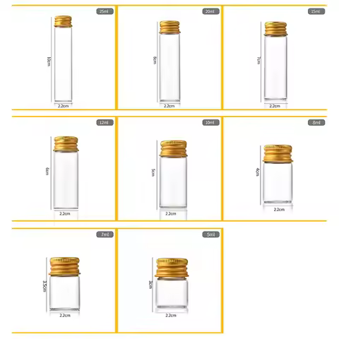 22mm gold aluminum cover screw glass bottle tobacco agarwood bottle small bottle control bottle wish