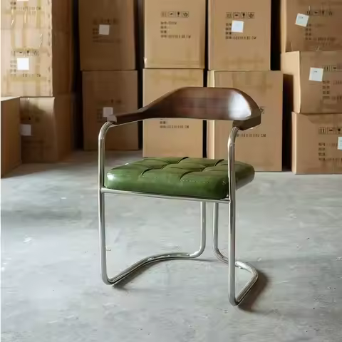Living Room Chairs Furniture Bauhaus Stainless Steel Dining Chairs Designer Leisure Chairs Vintage S