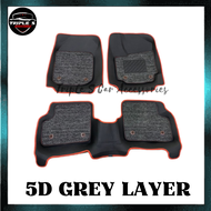Perodua Myvi 2012-2017 Myvi Lagi Best /SE2 5D Carpet CarMat Floor Mat OEM Karpet Anti Slip with Red