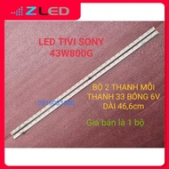 SONY TV FRAME LED BAR 43W800F 43W800G 100% NEW, SET OF 2 BARS, EACH BAR 33 BULBS, EACH BALL 6V, LENG