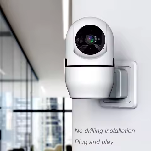 No Drilling Simple Installation Single Source Infrared Night VisionPower Plug Rotate IP Camera TUYA 