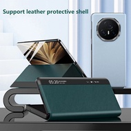 Lychee Leather Smart Wake & Sleep Magnetic Leather Stand Phone Case For Honor Magic V5 Magic V3 Prot