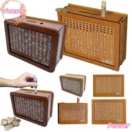 FOREVER Money Box, Wooden Reusable Piggy Bank, Crafts Handmade with Saving Money Goals Counter Money