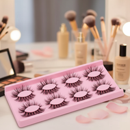 10 Pairs of Winged Lashes, 0.31-0.47 Inch One-Piece Natural Curl, Mango Pointed Tail, Brightens Eyes
