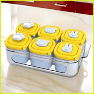 Baby Puree Freezer Tray 6 Cavity Silicone Breastmilk Storage Container Anti-Slip Textures Breastmilk