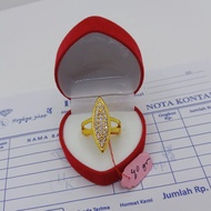 Heykyo - Cincin Wanita Dewasa Emas Muda 4.0 Gram Model Oval Full Permata Free Box cincin Cantik Lapi