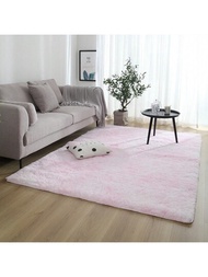 1 件客廳及臥室漸層染長毛地毯,簡約沙發墊