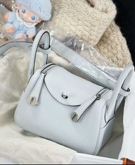 Hermes Mini Lindy 聖杯藍 stamp W (全新）