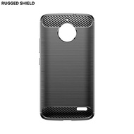 Motorola Moto E4 Plus(USA) Rugged Armor Arbon Fiber TPU Silicone Soft Back Case Cover Casing