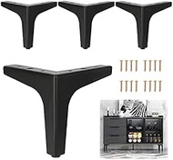 4 Pack Black Metal Table Legs - 15cm (5.9in) Replacement DIY Legs for Coffee Tables, TV Stands, Ward