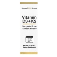 California Gold Nutrition, Vitamin D3 + K2 as MK-4, 25 mcg (1,000 IU), 1 fl oz (30 ml)