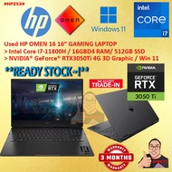 #HP253 USED HP OMEN 16 Intel i7-11800H 16G 512GB SSD NVIDIA RTX3050Ti RTX 3050 Ti Gaming Laptop 4050