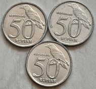KOIN INDONESIA 50 RUPIAH KEPODANG 1999-2002 SET EMISI TAHUN LENGKAP.