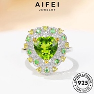 AIFEI JEWELRY Accessories Cincin Emerald Sterling Silver Ring Personality 925 For Korean Perempuan Perak 純銀戒指 Women Original Adjustable R2535