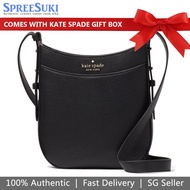 Kate Spade Handbag In Gift Box Pebbled Leather North South Crossbody Bag Black # K7306