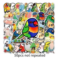 50 Sheets Parrot Cartoon Luggage Stickers Creative Waterproof Graffiti Stickers Scooter Computer Tablet Cartoon Decoration