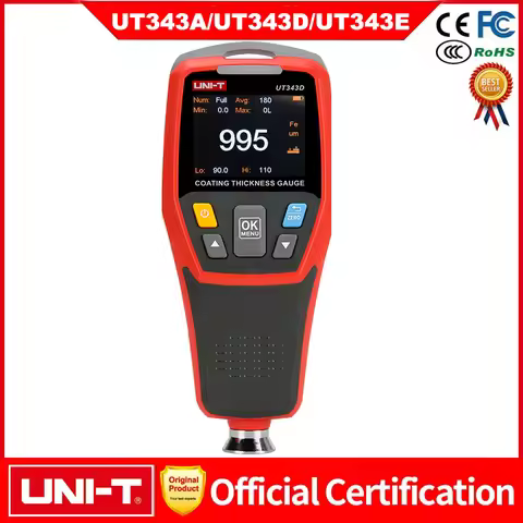 UNI-T UT343A UT343D UT343E Thickness Gauge Digital Coating Gauge Meter Cars Paint Thickness Tester F