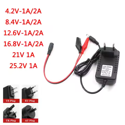 18650 Lithium Battery Charger for 1S 2S 3S 4S 5S 4.2V 8.4V 12.6V 16.8V 21V 25.2V 29.4V 1A Portable C