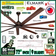 Elmark 72 inch DC Fan 9HE72 Remote Control Ceiling Fan 5-Speed (Silent DC Motor) 9-Aluminium blades