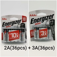 Energizer AA(2A)(36pcs) + AAA(3A)(36pcs) Max Alkaline Battery