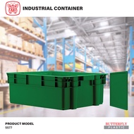 Plastic Stackable & Nestable Industrial Basket With Cover (L600mm X W400mm X H200mm) Industrial Crat