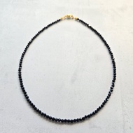 【日本製】黑瑪瑙項鍊 40cm 天然石 黑色 纖細 磁吸式 易於穿脫 友善金屬過敏者