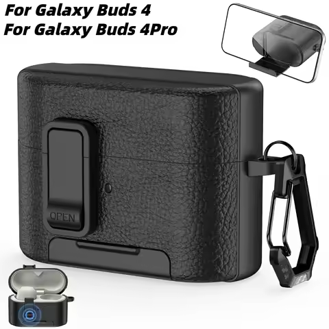 For Sony WF-1000XM6 Case with Phone Stand & Secure Lock Buckle Leather Texture Protective Case with 