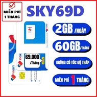 Sim 4G Mobifone SKY69 - Có ngay 2GB tốc độ cao mỗi ngày . Gia hạn chỉ 69k/tháng - Miễn Phí 30 Ngày