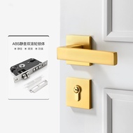 Gold lock indoor bedroom door lock door door handle wooden door lock set room silent door lock home