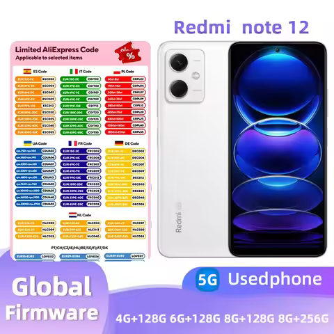 Redmi Note 12 5G Android 6.67 inch RAM 8GB ROM 256GB 2400*1080px 48MPused phone