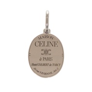 全新未使用 Celine 吊墜，MAISON CELINE獎章，鍍Finish， Triomphe 金屬，銀色項鍊TOP0306 [二手] CELINE