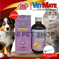 Free 3cc Syringe VetMate Papi Bion Plus Dog Cat All Stages Adult Kitten Puppy Pet Vitamins Syrup