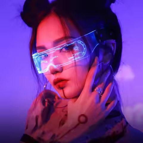 Luminous Futurist Cyberpunk Glasses glowing color change glasses cool flashing glasses for man women